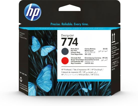 HP 774 Matte Black/Chromatic Red DesignJet Printhead1