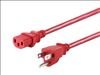 Monoprice 33602 power cable Red 72" (1.83 m) NEMA 5-15P C13 coupler2