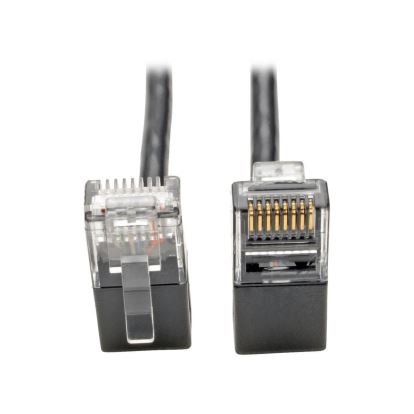 Tripp Lite Right-Angle Cat6 UTP Patch Cable (RJ45) - M/M, Gigabit, Snagless, Molded, Slim, Black, 0.31 m1