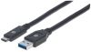 Manhattan 354981 USB cable 118.1" (3 m) USB 3.2 Gen 1 (3.1 Gen 1) USB C USB A Black1