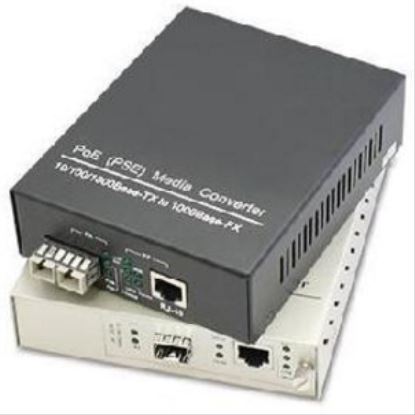 AddOn Networks ADD-GMC-1RJ2SFP-POE+ network media converter 1000 Mbit/s Multi-mode, Single-mode Gray1