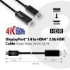 CLUB3D DisplayPort 1.4 to HDMI 2.0b HDR Cable Male/Male 2m/6.56 ft.3