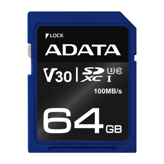 ADATA ASDX64GUI3V30S-R memory card 64 GB SDXC UHS-I Class 101