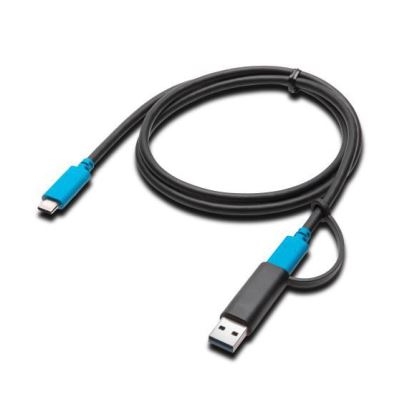 Kensington USB-C 3.2 Gen2 10Gbps Cable with USB-A Adapter - 100W Power Delivery, 1 meter1