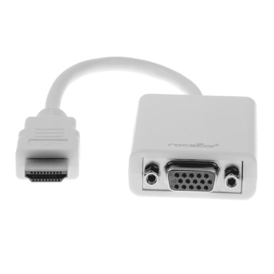 Rocstor Y10C119-W1 video cable adapter 5.91" (0.15 m) VGA (D-Sub) HDMI Type A (Standard) White1