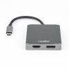 Rocstor Y10A202-A1 video cable adapter USB Type-C HDMI + DisplayPort Gray7