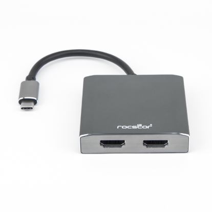 Rocstor Y10A203-A1 video cable adapter 22.8" (0.58 m) USB Type-C 2 x DisplayPort Black1