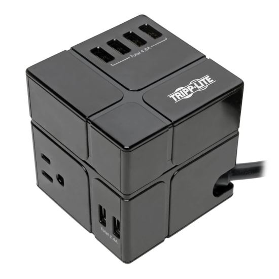 Tripp Lite TLP366CUBEUSBB surge protector Black 3 AC outlet(s) 12- V 72" (1.83 m)1