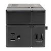 Tripp Lite TLP366CUBEUSBB surge protector Black 3 AC outlet(s) 12- V 72" (1.83 m)8