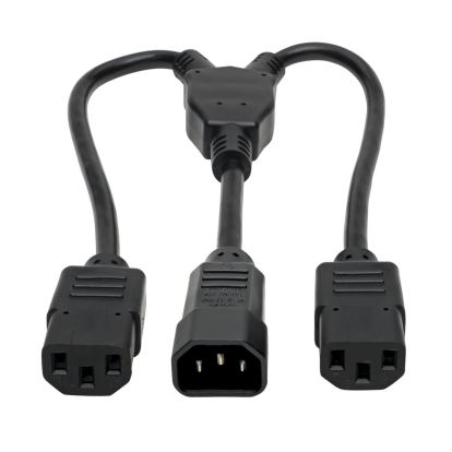 Tripp Lite P004-18N-2C13 power cable Black 18" (0.457 m) C14 coupler 2 x C13 coupler1