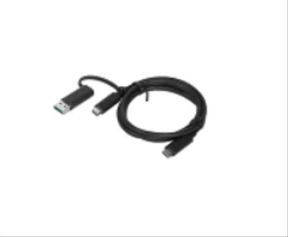 Lenovo 4X90U90618 USB cable 39.4" (1 m) USB 3.2 Gen 1 (3.1 Gen 1) USB A/USB C USB C Black1