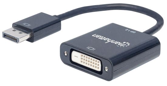 Manhattan 152228 video cable adapter 9.06" (0.23 m) DisplayPort DVI-D Black1