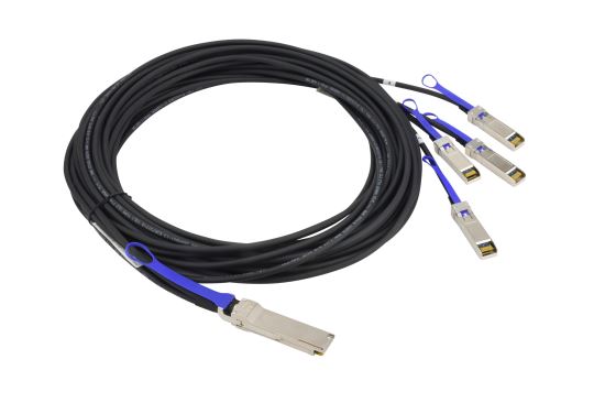 Supermicro CBL-NTWK-0721 fiber optic cable 196.9" (5 m) QSFP+ 4x SFP+ Black1