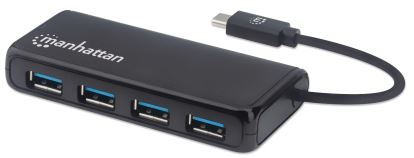 Manhattan 164924 interface hub USB 3.2 Gen 1 (3.1 Gen 1) Type-C 5000 Mbit/s Black1
