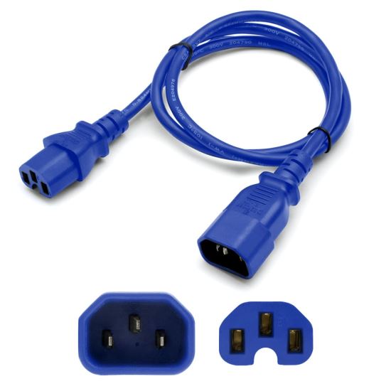 AddOn Networks ADD-C142C1514AWG2FTBE power cable Blue 24" (0.61 m) C14 coupler C15 coupler1