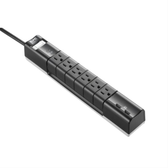 APC PE6RU3 surge protector Black 6 AC outlet(s) 120 V 72" (1.83 m)1