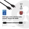 CLUB3D USB Type-C Cable M/M 0.8Meter Active PD ~100Watt 4K60Hz5