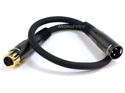 Monoprice XLR Male/XLR Female 16AWG audio cable 17.7" (0.45 m) XLR (3-pin) Black1