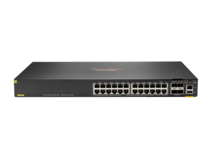 Hewlett Packard Enterprise Aruba 6300F 24-port 1GbE Class 4 PoE & 4-port SFP56 Managed L3 Gigabit Ethernet (10/100/1000) Power over Ethernet (PoE) 1U Gray1
