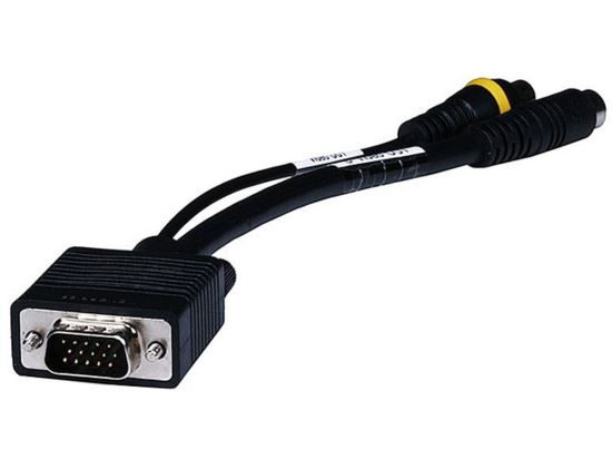 Monoprice 2509 video cable adapter 3 x RCA + S-Video VGA (D-Sub) Black1