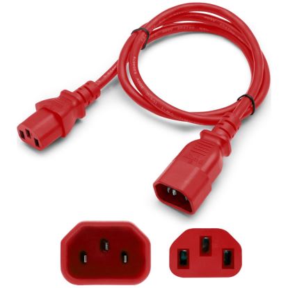 AddOn Networks ADD-515P2C1314AWG3FTRD power cable Red 35.8" (0.91 m) NEMA 5-15P C13 coupler1