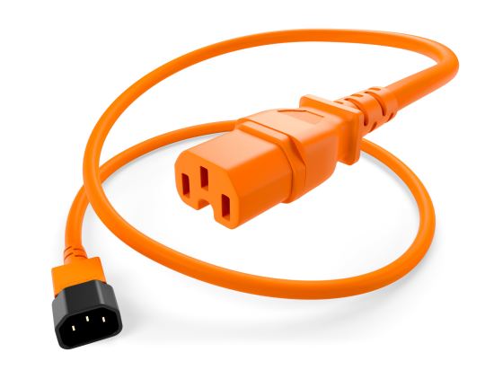 Unirise PWCD-C14C15-15A-06F-ORG power cable Orange 70.9" (1.8 m) C14 coupler C15 coupler1