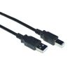 Weltron 10FT USB-A MALE TO USB-B MALE USB cable 122" (3.1 m) USB 2.0 USB A USB B Black1