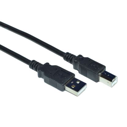 Weltron 10FT USB-A MALE TO USB-B MALE USB cable 122" (3.1 m) USB 2.0 USB A USB B Black1