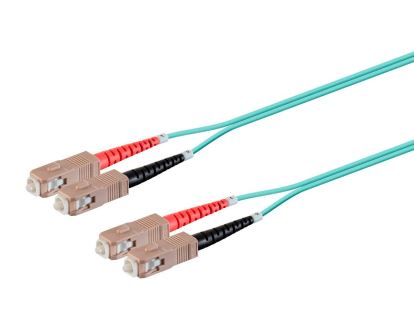 Monoprice 38343 fiber optic cable 590.6" (15 m) SC OFNR OM3 Aqua color1