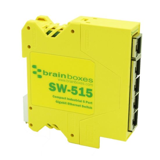 Brainboxes SW-515 network switch Unmanaged Gigabit Ethernet (10/100/1000) Yellow1