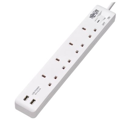 Tripp Lite PS4B18USBW power extension 70.9" (1.8 m) 4 AC outlet(s) Indoor White1