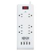 Tripp Lite TLP64USBRA15 surge protector White 6 AC outlet(s) 110 - 125 V 179.9" (4.57 m)4