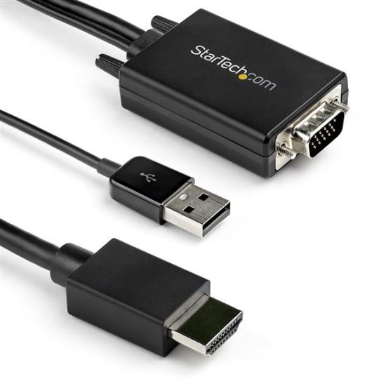 StarTech.com VGA2HDMM2M video cable adapter 78.7" (2 m) USB Type-A + VGA (D-Sub) HDMI Type A (Standard) Black1