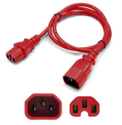 AddOn Networks ADD-C142C1514AWG4FTRD power cable Red 24" (0.61 m) C14 coupler C15 coupler1