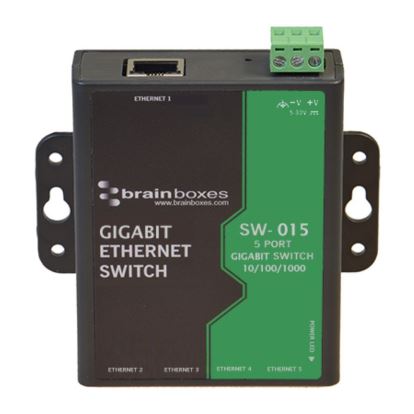 Brainboxes SW-015 network switch Unmanaged Gigabit Ethernet (10/100/1000) Black, Green1
