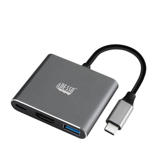 Adesso AUH-4010 interface hub USB 3.2 Gen 1 (3.1 Gen 1) Type-C Gray1