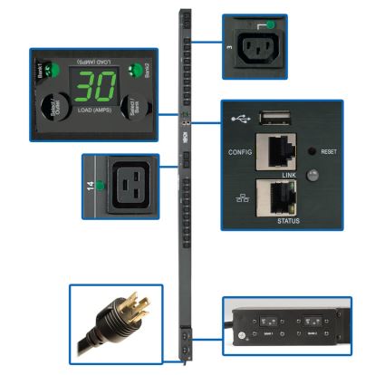 Tripp Lite PDUNVR30HVLX power distribution unit (PDU) 24 AC outlet(s) 0U Black1