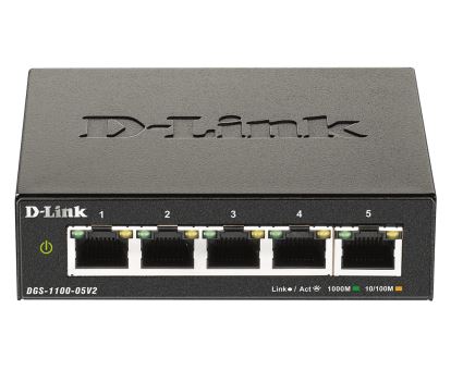 D-Link DGS-1100-05V2 network switch Managed Gigabit Ethernet (10/100/1000) Black1