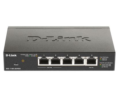 D-Link DGS-1100-05PDV2 network switch Managed Gigabit Ethernet (10/100/1000) Power over Ethernet (PoE) Black1