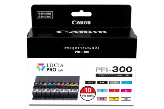 Canon PFI-300 ink cartridge 10 pc(s) Original Cyan, Gray, Magenta, Matte black, Photo black, Photo magenta, Photo yellow, Red, Yellow1