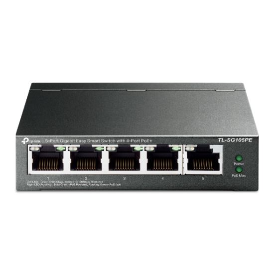 TP-Link TL-SG105PE network switch Managed L2 Gigabit Ethernet (10/100/1000) Power over Ethernet (PoE) Black1