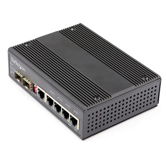 StarTech.com IES1G52UP12V network switch Unmanaged Gigabit Ethernet (10/100/1000) Power over Ethernet (PoE) Black1