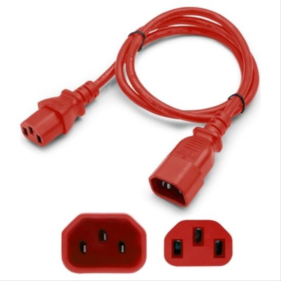 AddOn Networks ADD-C13LK2C14LK14AWG2FTRD power cable Red 24" (0.61 m) C13 coupler C14 coupler1