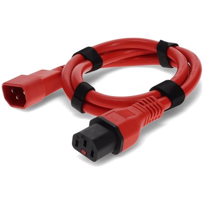 AddOn Networks ADD-C13LK2C14LK14AWG3FTRD power cable Red 35.8" (0.91 m) C13 coupler C14 coupler1