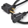 StarTech.com PAC102 power cable Black 12" (0.305 m) NEMA 5-15P NEMA 5-15R5