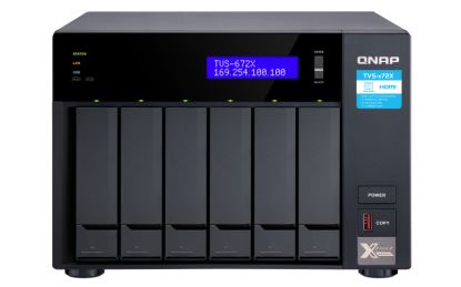 QNAP TVS-672X NAS Tower Ethernet LAN Black i3-8100T1
