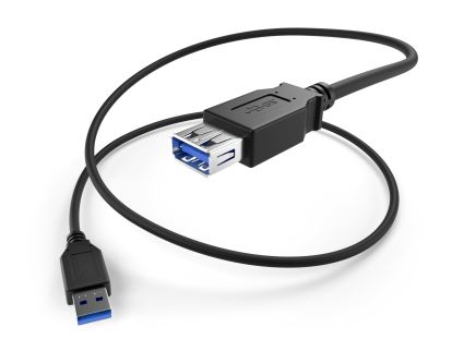 Unirise USB3-AAF-01F USB cable 11.8" (0.3 m) USB 3.2 Gen 1 (3.1 Gen 1) USB A Black1