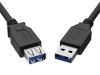 Unirise USB3-AAF-01F USB cable 11.8" (0.3 m) USB 3.2 Gen 1 (3.1 Gen 1) USB A Black3