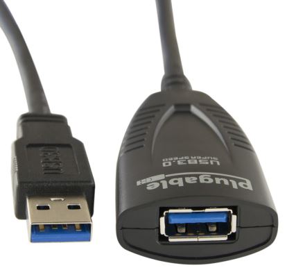 Plugable Technologies USB3-5M-D USB cable 196.9" (5 m) USB 3.2 Gen 1 (3.1 Gen 1) USB A Black1