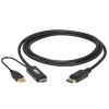 Tripp Lite P567-02M video cable adapter 78.7" (2 m) HDMI + USB DisplayPort Black2